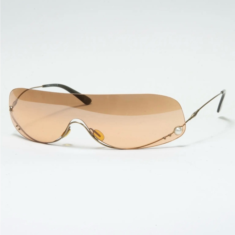 Authentic RARE vintage Chanel 4054 rimless gradient peachy orange sunglasses